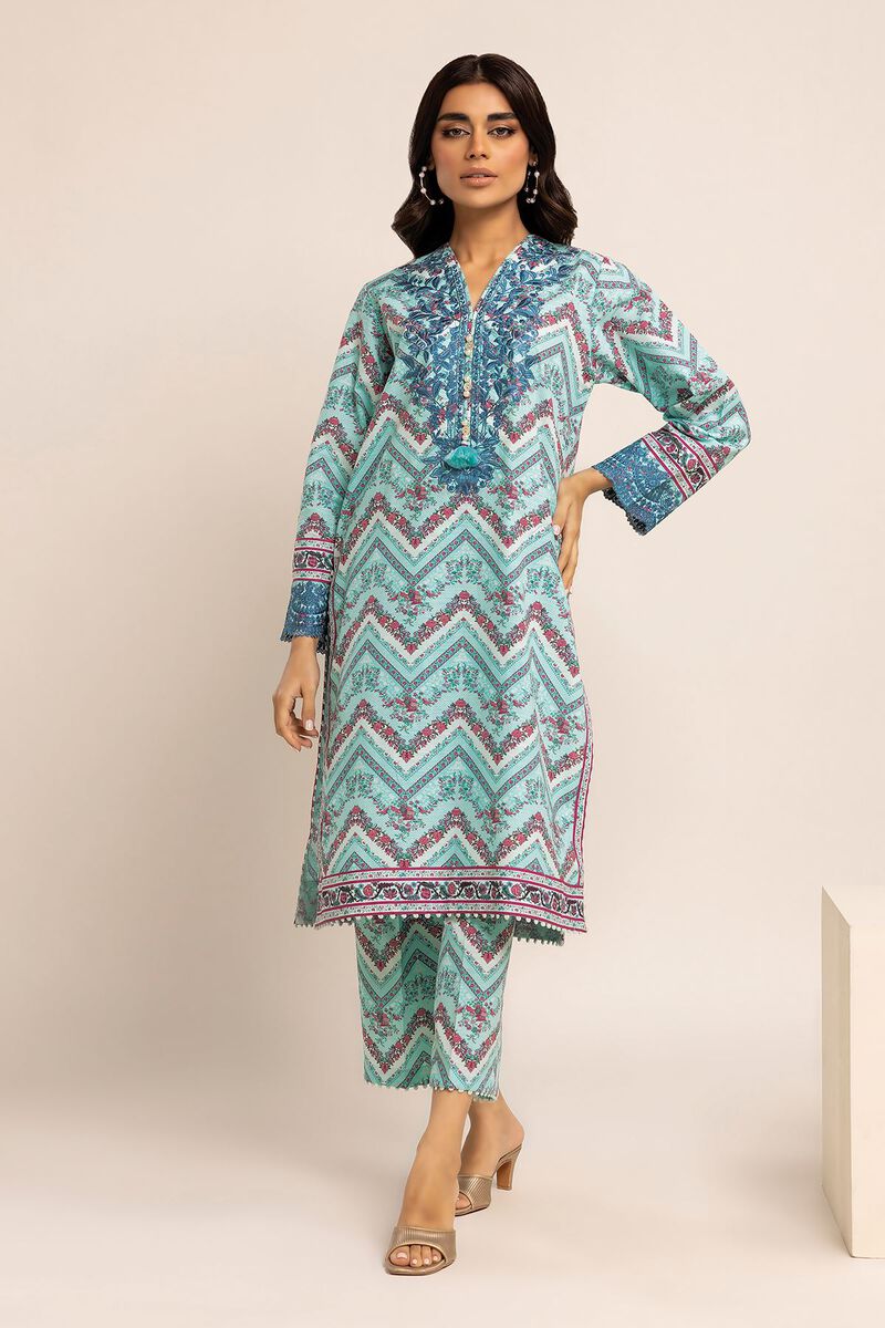 KHAADI | UNSTITCHED 2 PIECE EMBROIDERED SLUB CROSSHATCH SUIT