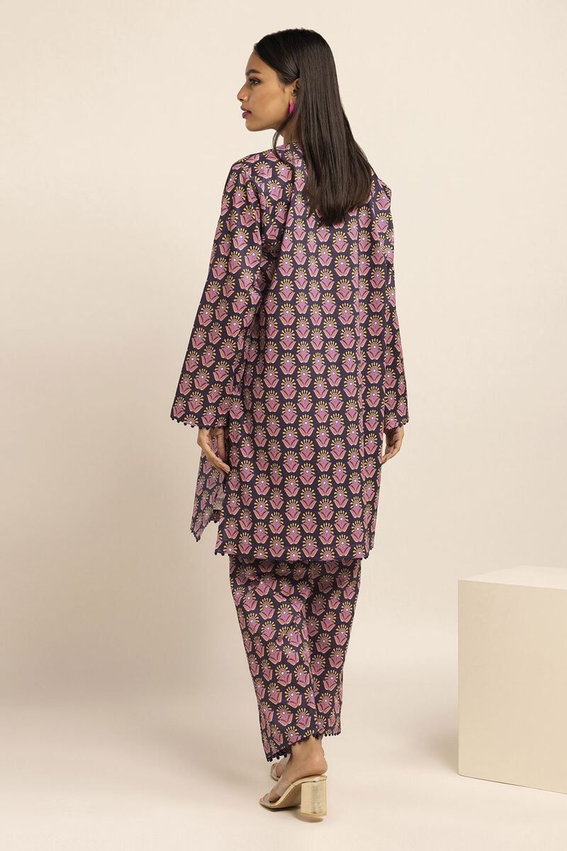 Khaadi | 2 Piece Unstitched Cambirc- Top & Bottom | JCA231002-Purple