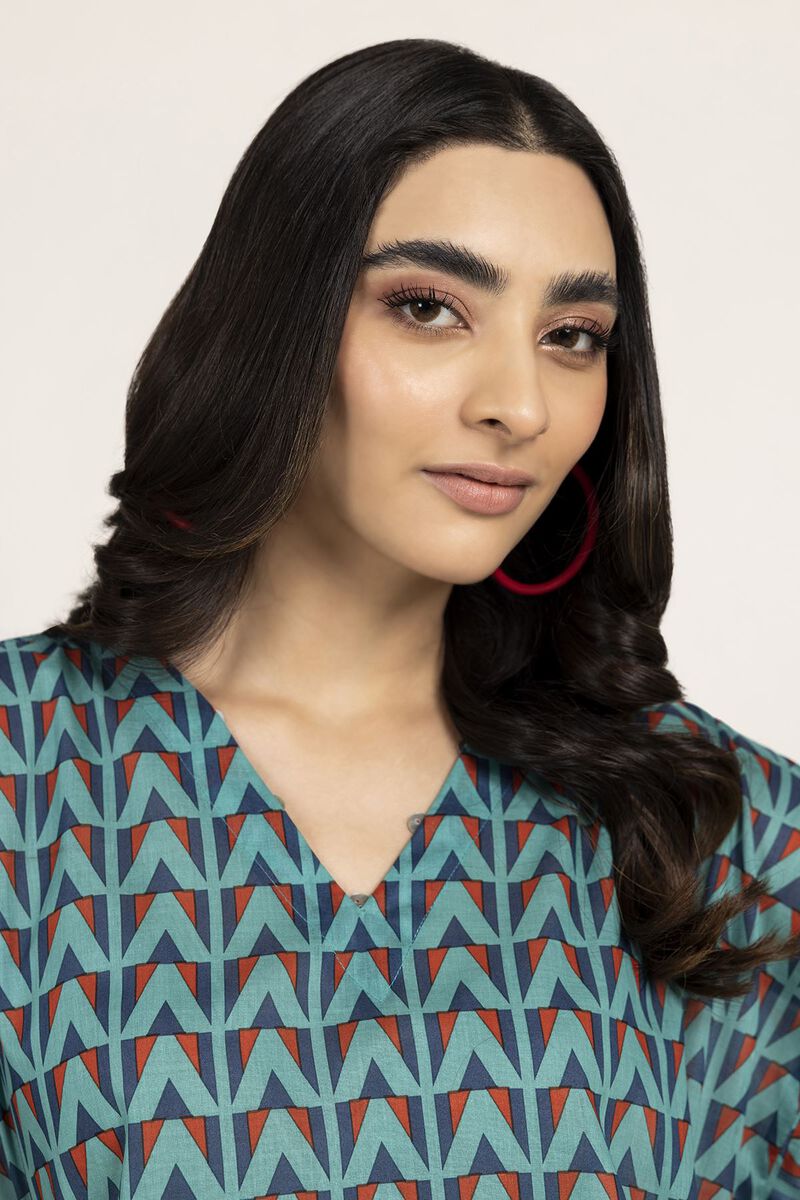 Khaadi | 2 Piece Unstitched Lawn - Top & Bottom | JLA230805-Turquoise