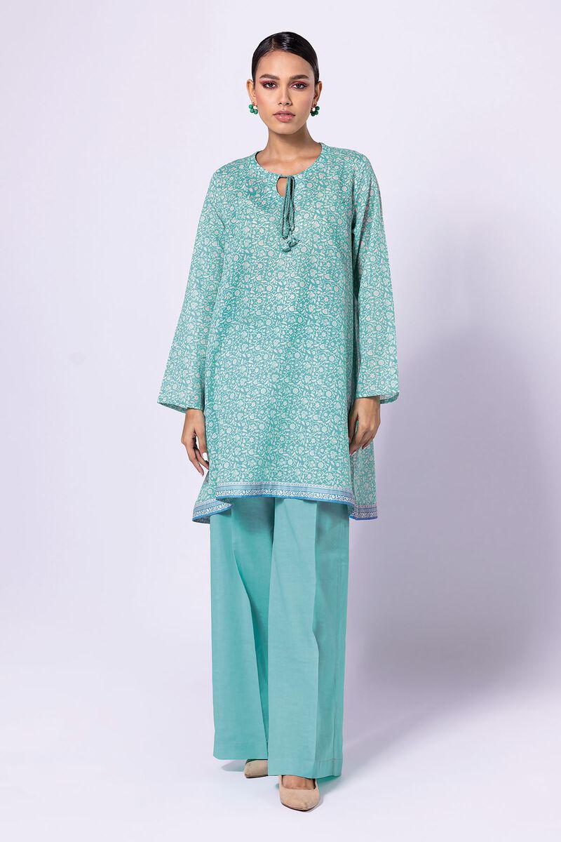 Khaadi | 2 Piece Unstitched Lawn - Top & Bottom | JLA23119-Turquoise