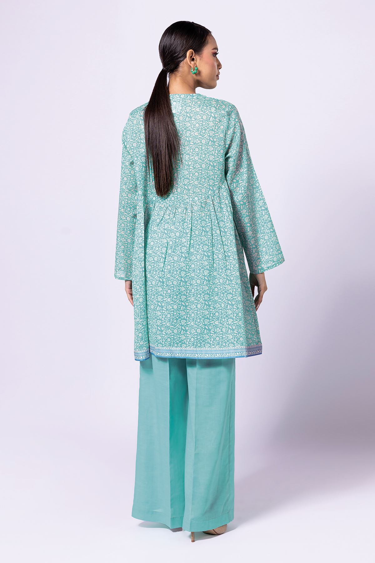 Khaadi | 2 Piece Unstitched Lawn - Top & Bottom | JLA23119-Turquoise