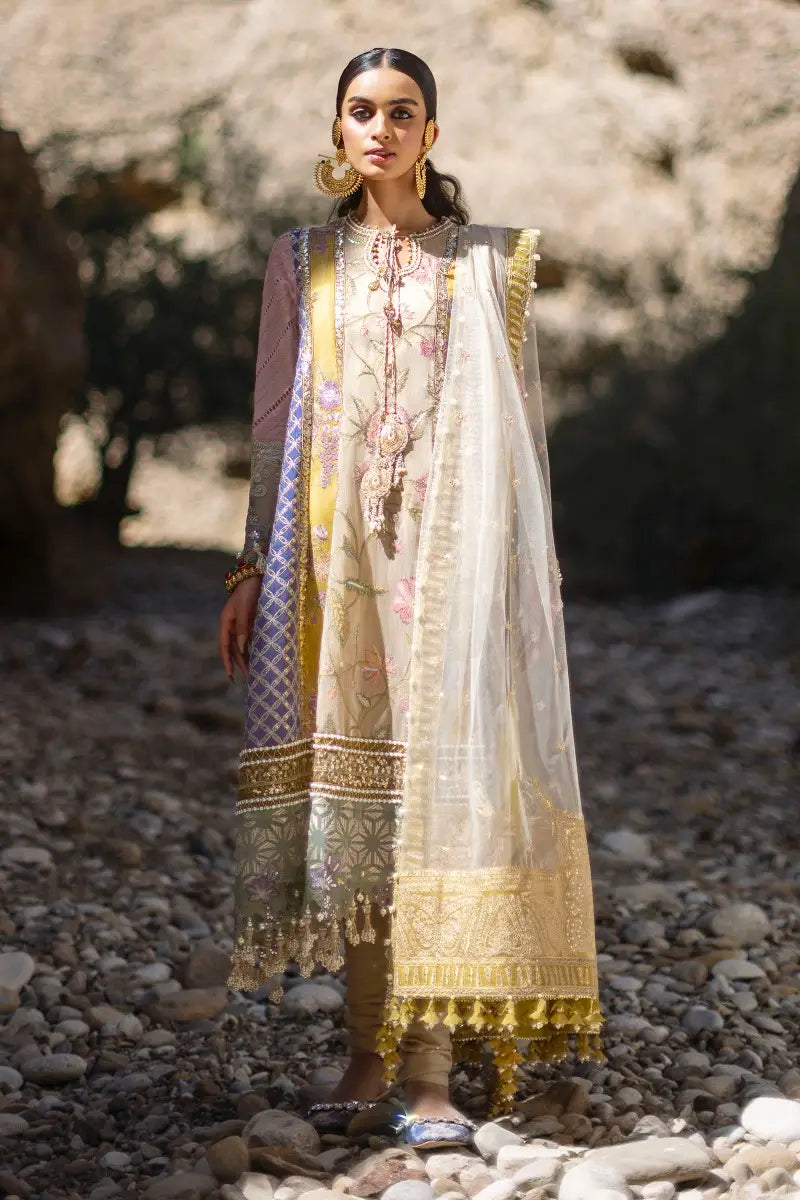 Sana Safinaz | Unstitched 3Pc Embroidered Luxury Lawn | 4B