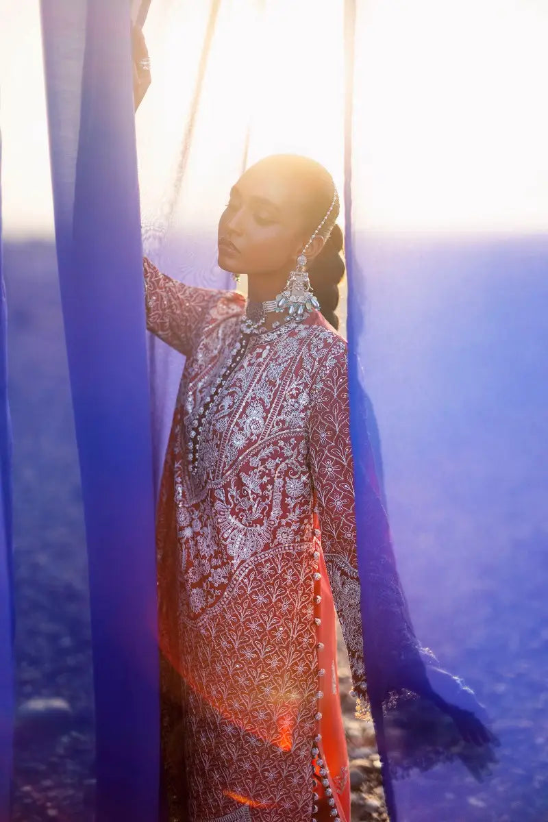 Sana Safinaz | Unstitched 3Pc Embroidered Luxury Lawn | 9A