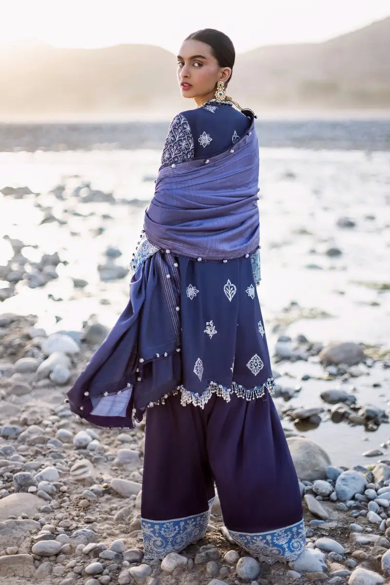 Sana Safinaz | Unstitched 3Pc Embroidered Luxury Lawn | 9B
