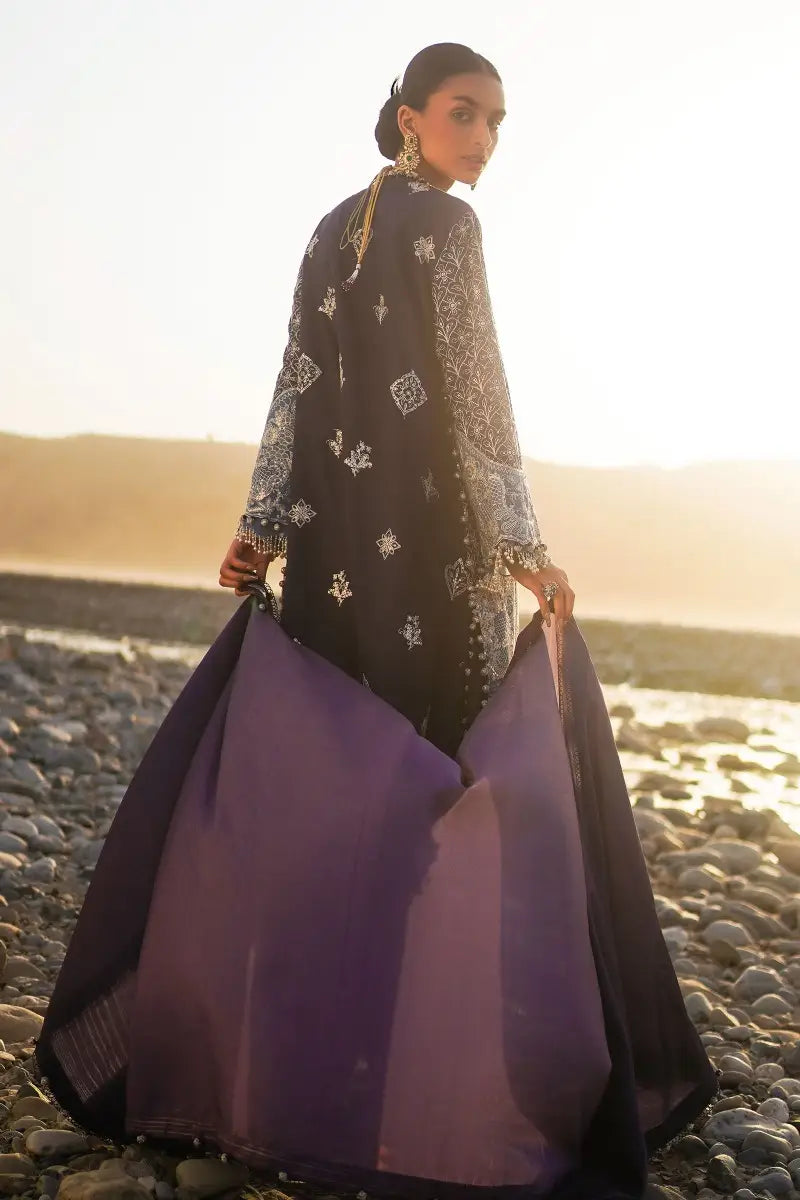 Sana Safinaz | Unstitched 3Pc Embroidered Luxury Lawn | 9B
