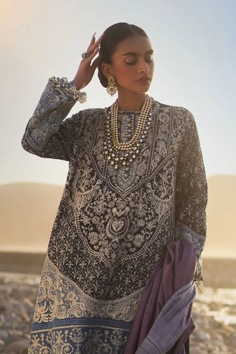 Sana Safinaz | Unstitched 3Pc Embroidered Luxury Lawn | 9B