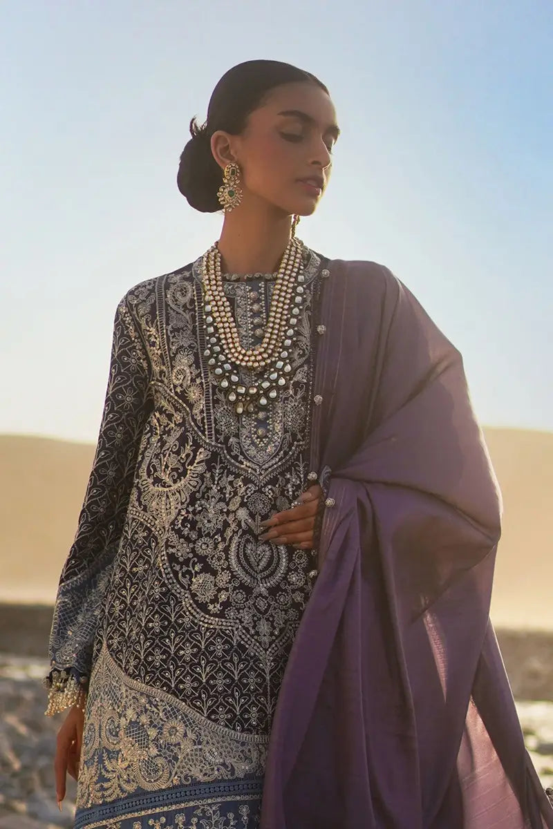 Sana Safinaz | Unstitched 3Pc Embroidered Luxury Lawn | 9B