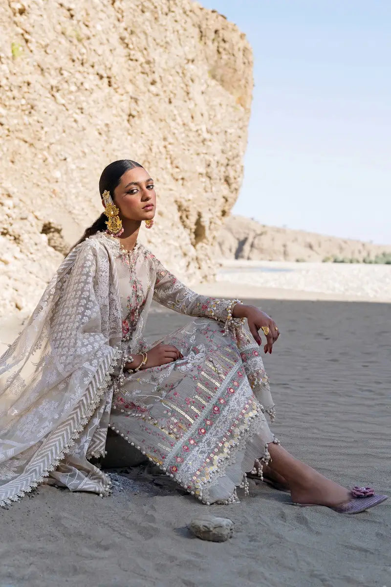 Sana Safinaz | Unstitched 3Pc Embroidered Luxury Lawn | 11A