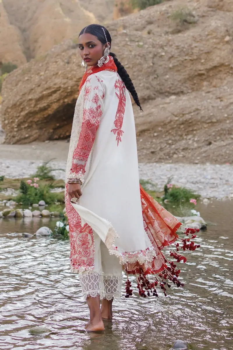 Sana Safinaz | Unstitched 3Pc Embroidered Luxury Lawn | 12A