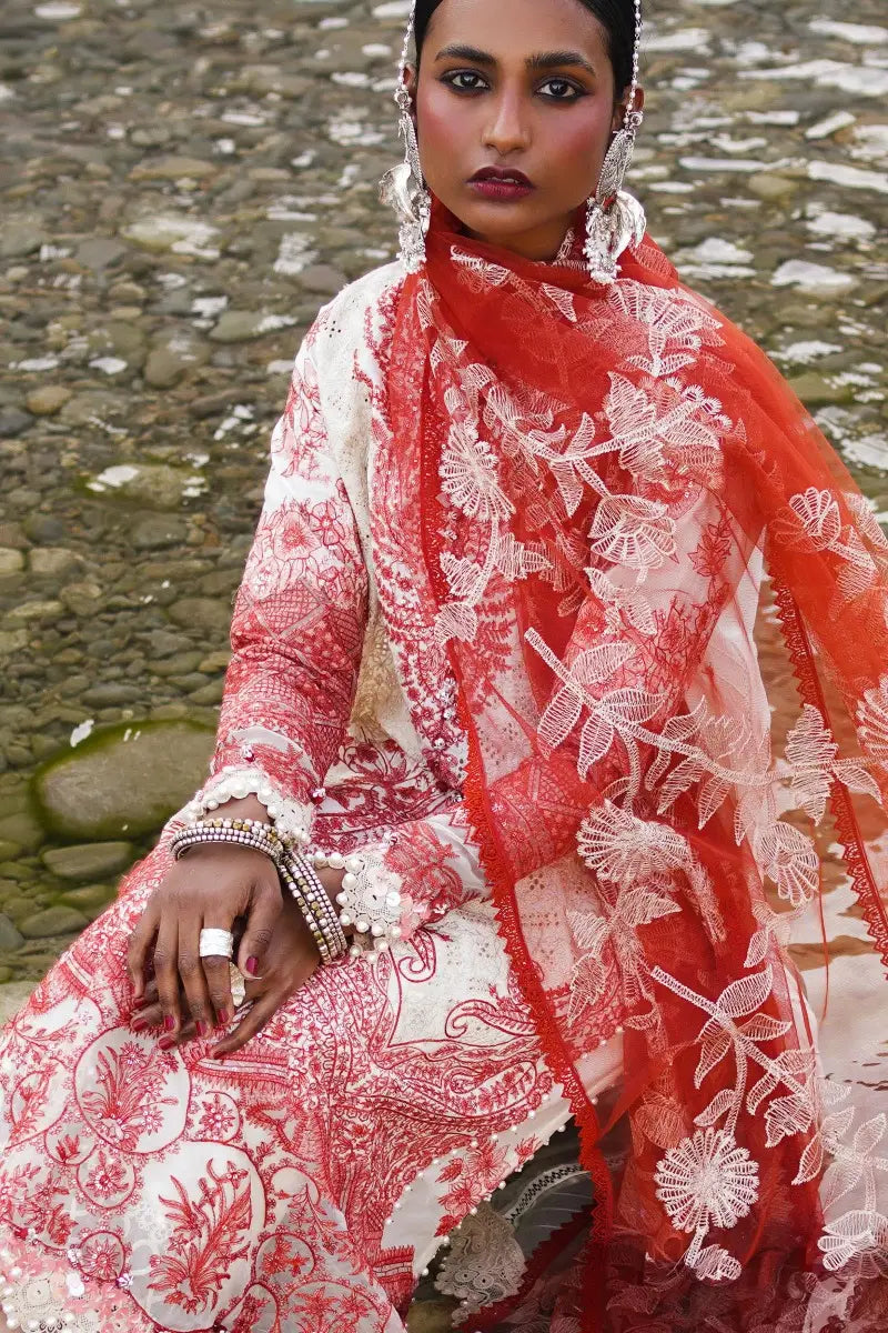 Sana Safinaz | Unstitched 3Pc Embroidered Luxury Lawn | 12A