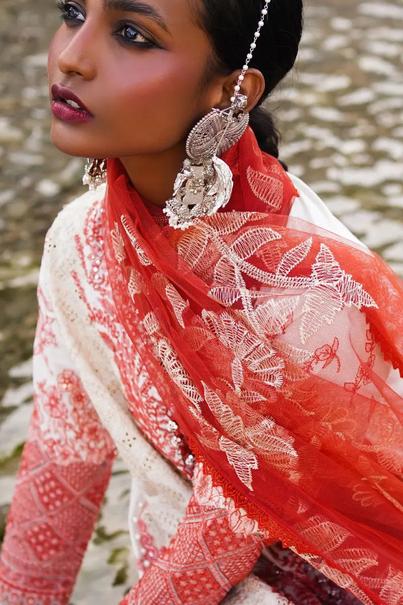 Sana Safinaz | Unstitched 3Pc Embroidered Luxury Lawn | 12A