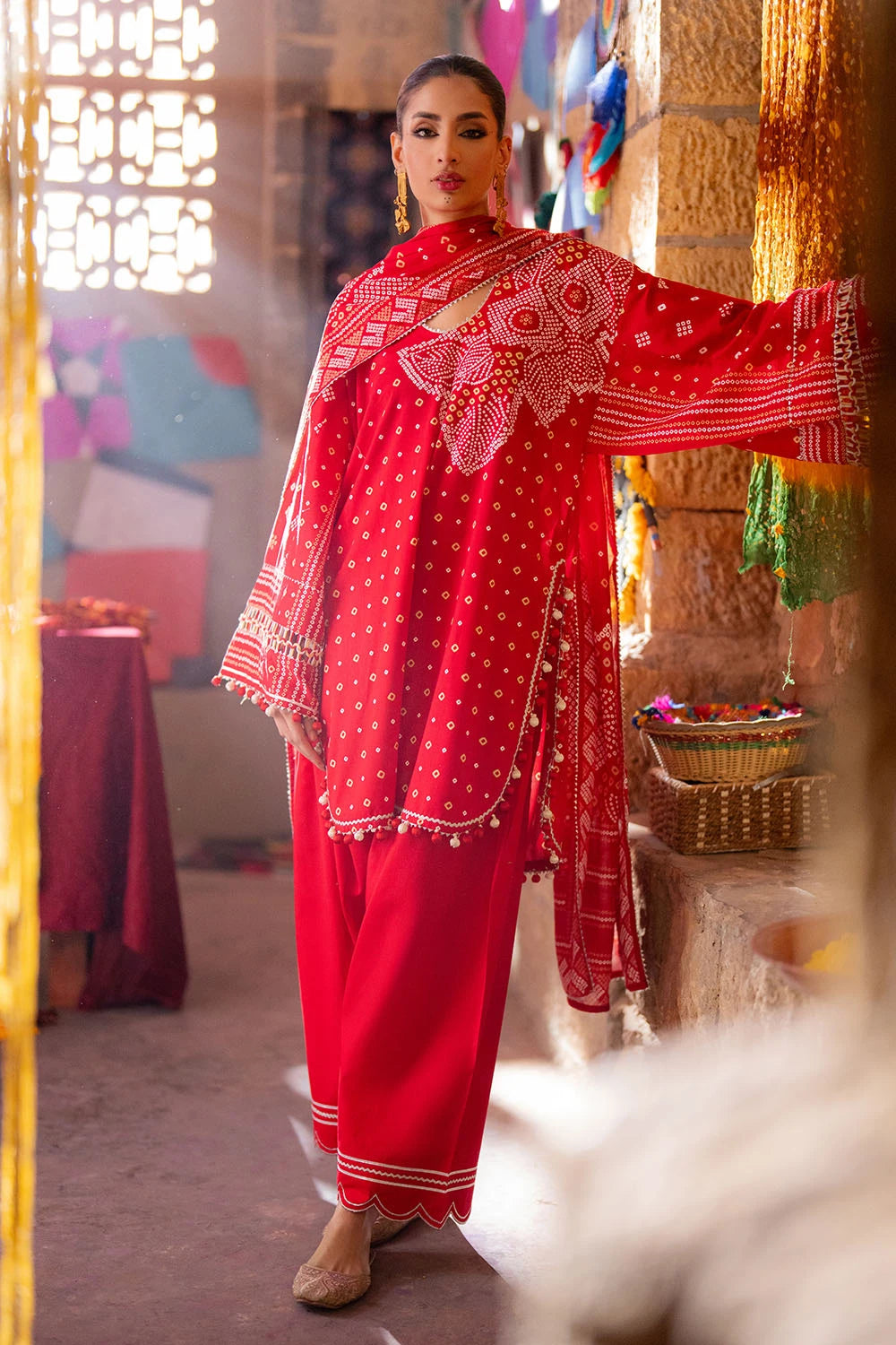 GUL AHMED | 3PC UNSTITCHED LACQUER PRINTED LAWN SUIT