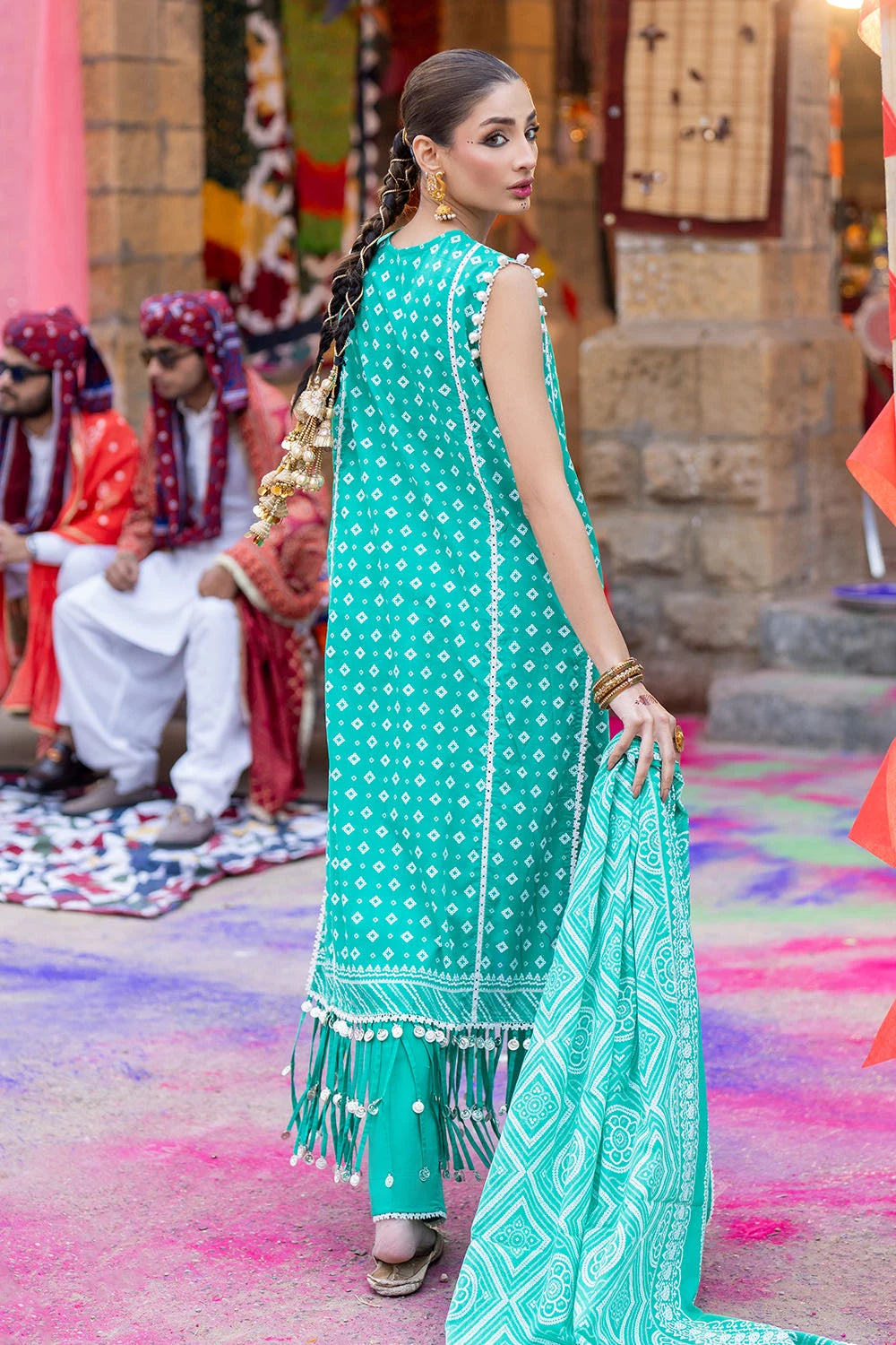 GUL AHMED | 3PC UNSTITCHED LACQUER PRINTED LAWN SUIT