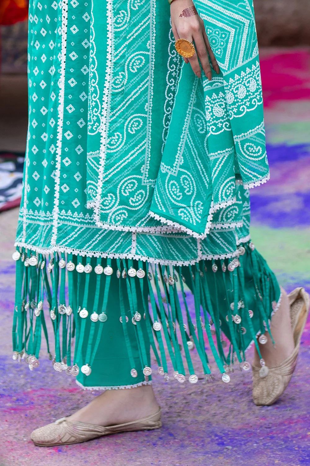 GUL AHMED | 3PC UNSTITCHED LACQUER PRINTED LAWN SUIT