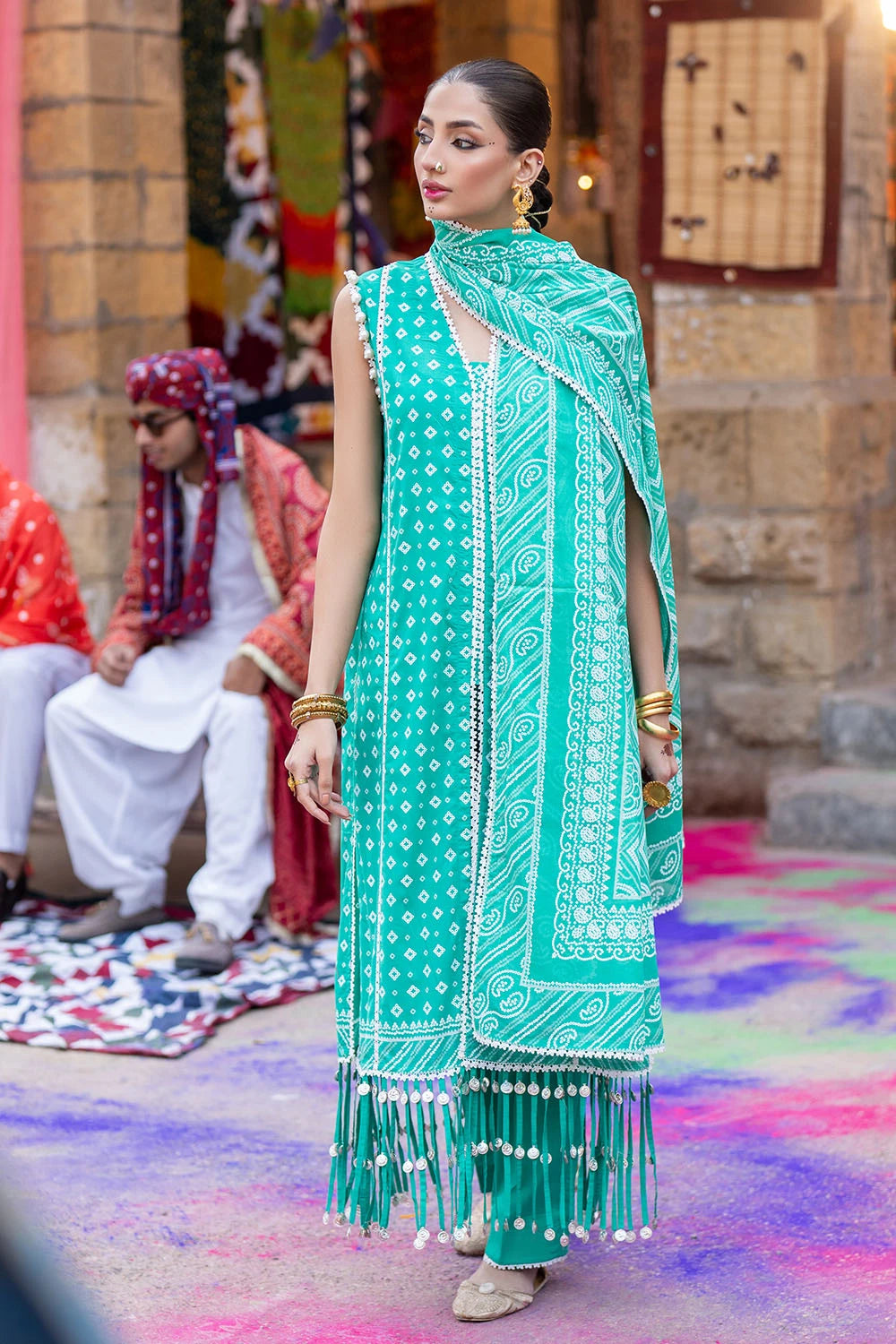 GUL AHMED | 3PC UNSTITCHED LACQUER PRINTED LAWN SUIT