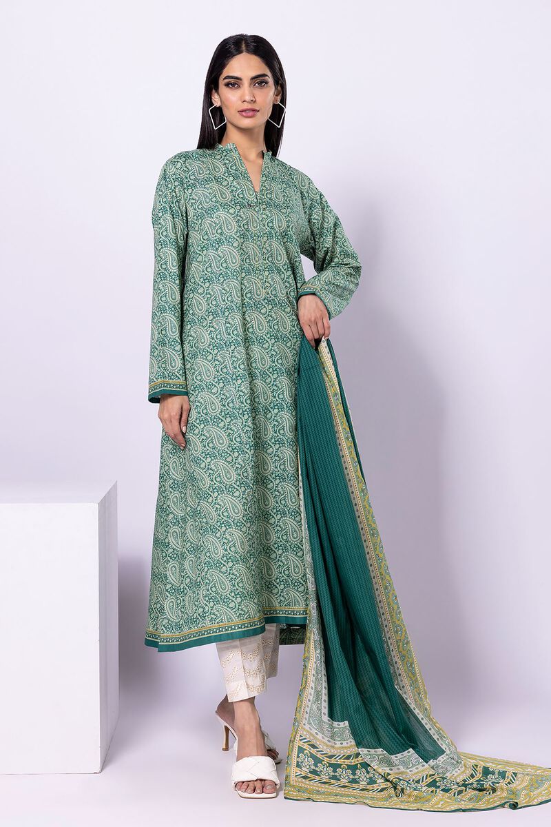 Khaadi | 2 Piece Unstitched Lawn - Top & Dupatta | LLA230403-Green