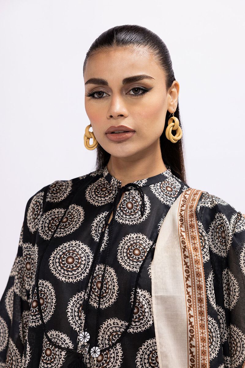 Khaadi | 2 Piece Unstitched Lawn - Top & Dupatta | LLA230516-Black