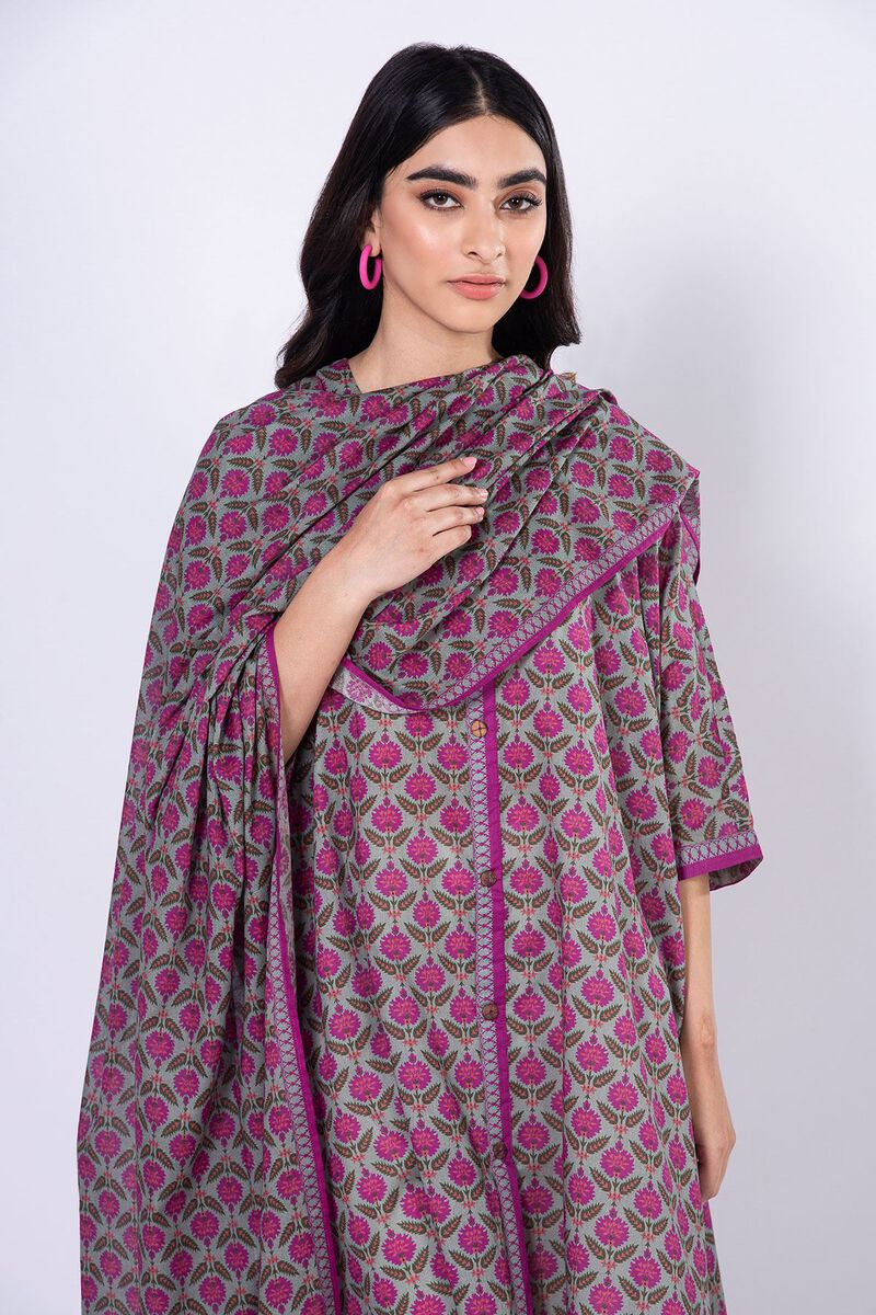 Khaadi | 2 Piece Unstitched Lawn - Top & Dupatta | LLA230518-Blue
