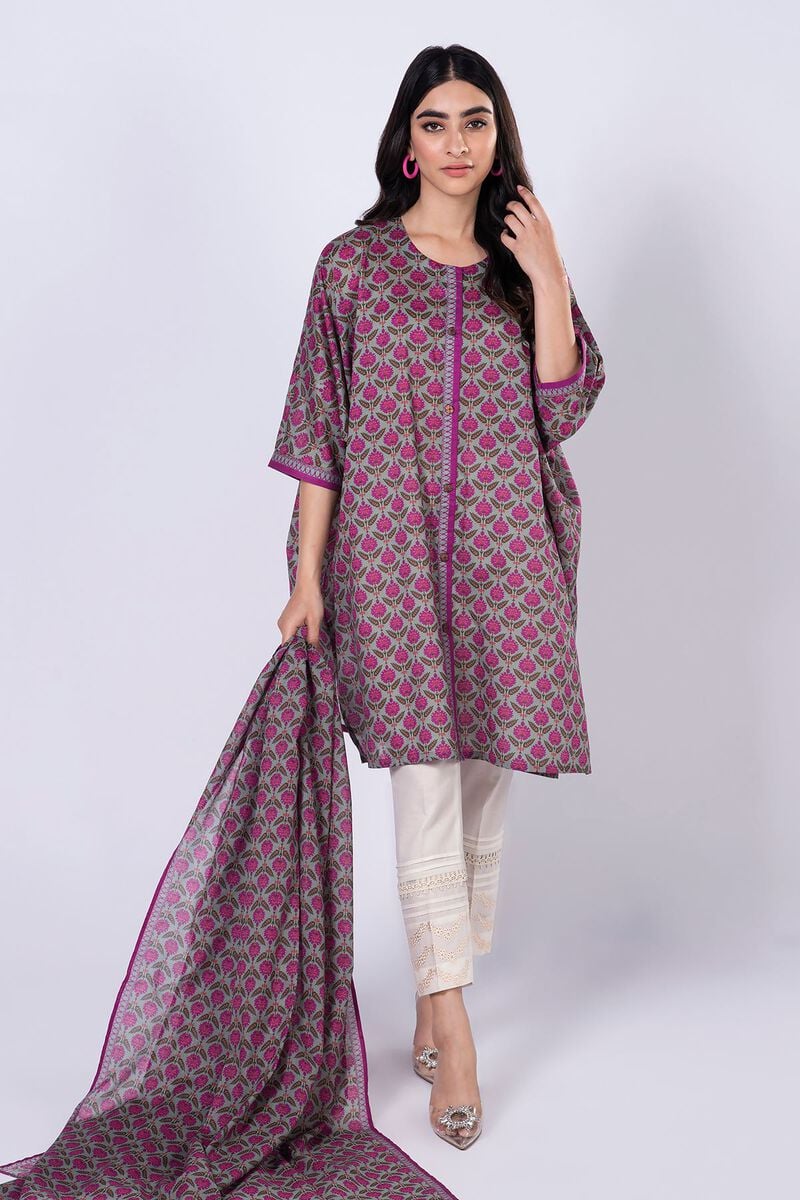 Khaadi | 2 Piece Unstitched Lawn - Top & Dupatta | LLA230518-Blue