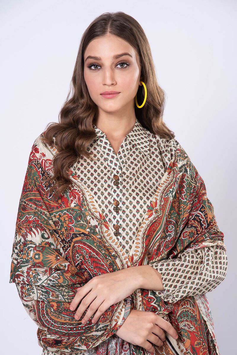 Khaadi | 2 Piece Unstitched Lawn - Top & Dupatta | LLA230519-off-White