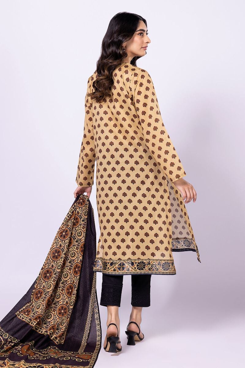 Khaadi | 2 Piece Unstitched Lawn - Top & Dupatta | LLA230520-Brown