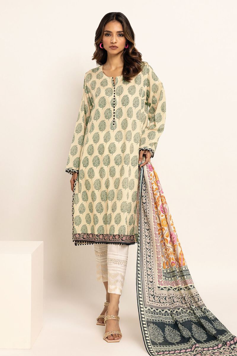 Khaadi | 2 Piece Unstitched Lawn - Top & Dupatta | LLA230905-OFF-WHITE