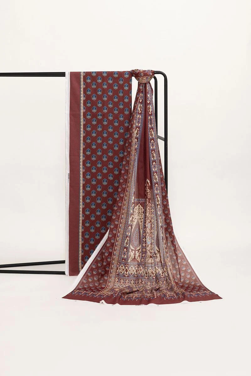 Khaadi | 2 Piece Unstitched Lawn - Top & Dupatta | LLA230906-Rust