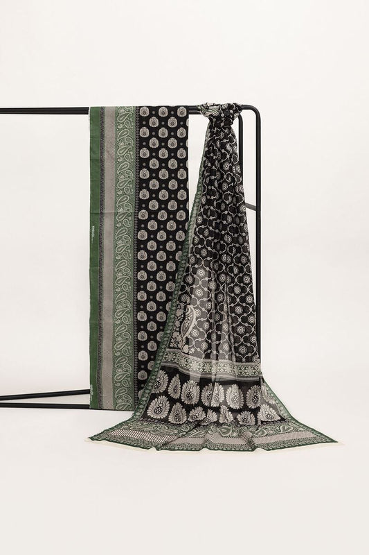 Khaadi | 2 Piece Unstitched Lawn - Top & Dupatta | LLA230912-Black