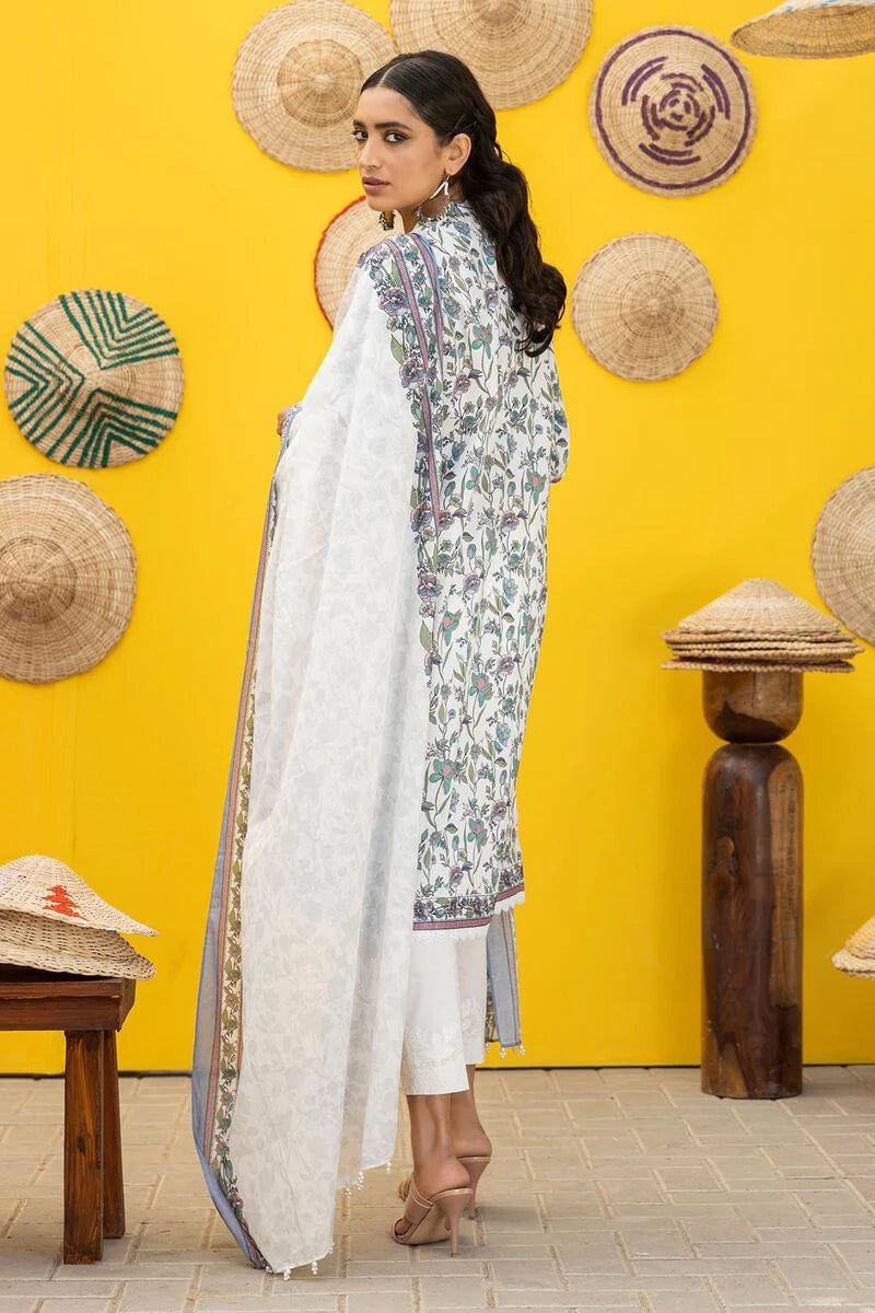 Khaadi | 2 Piece Unstitched Cambirc - Top & Dupatta | LLA231202-White