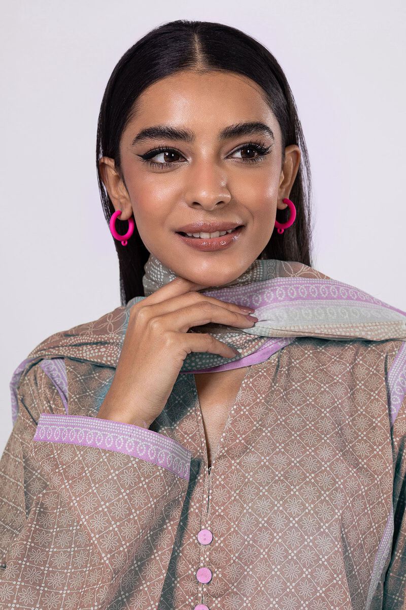 Khaadi | 2 Piece Unstitched Lawn - Top & Dupatta | LLA23130-Green