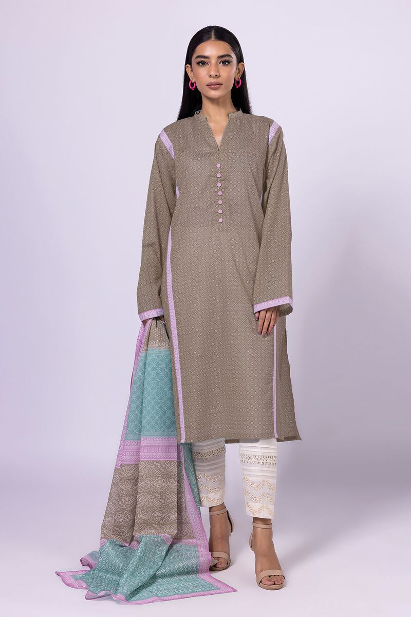 Khaadi | 2 Piece Unstitched Lawn - Top & Dupatta | LLA23130-Green