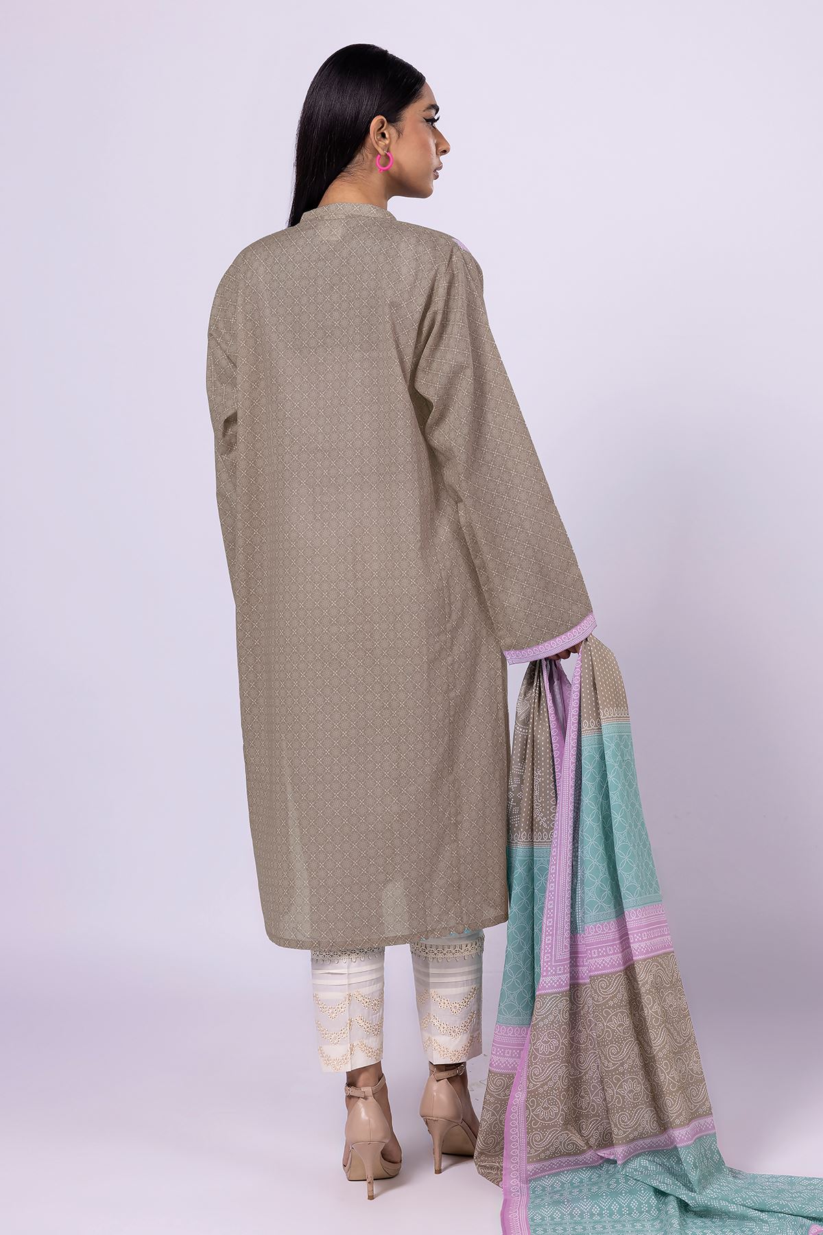 Khaadi | 2 Piece Unstitched Lawn - Top & Dupatta | LLA23130-Green