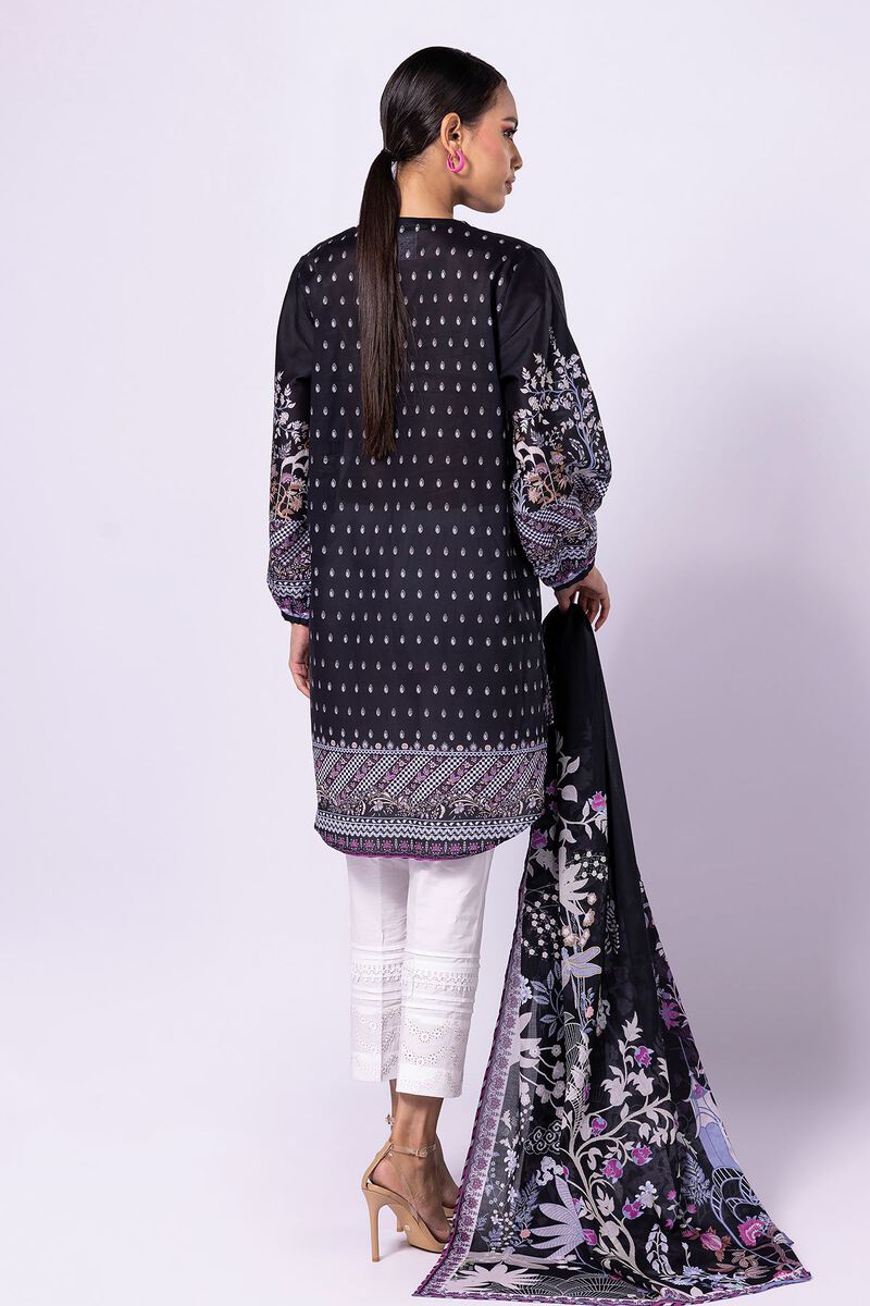 Khaadi | 2 Piece Unstitched Lawn - Top & Dupatta | LLA23136-Black