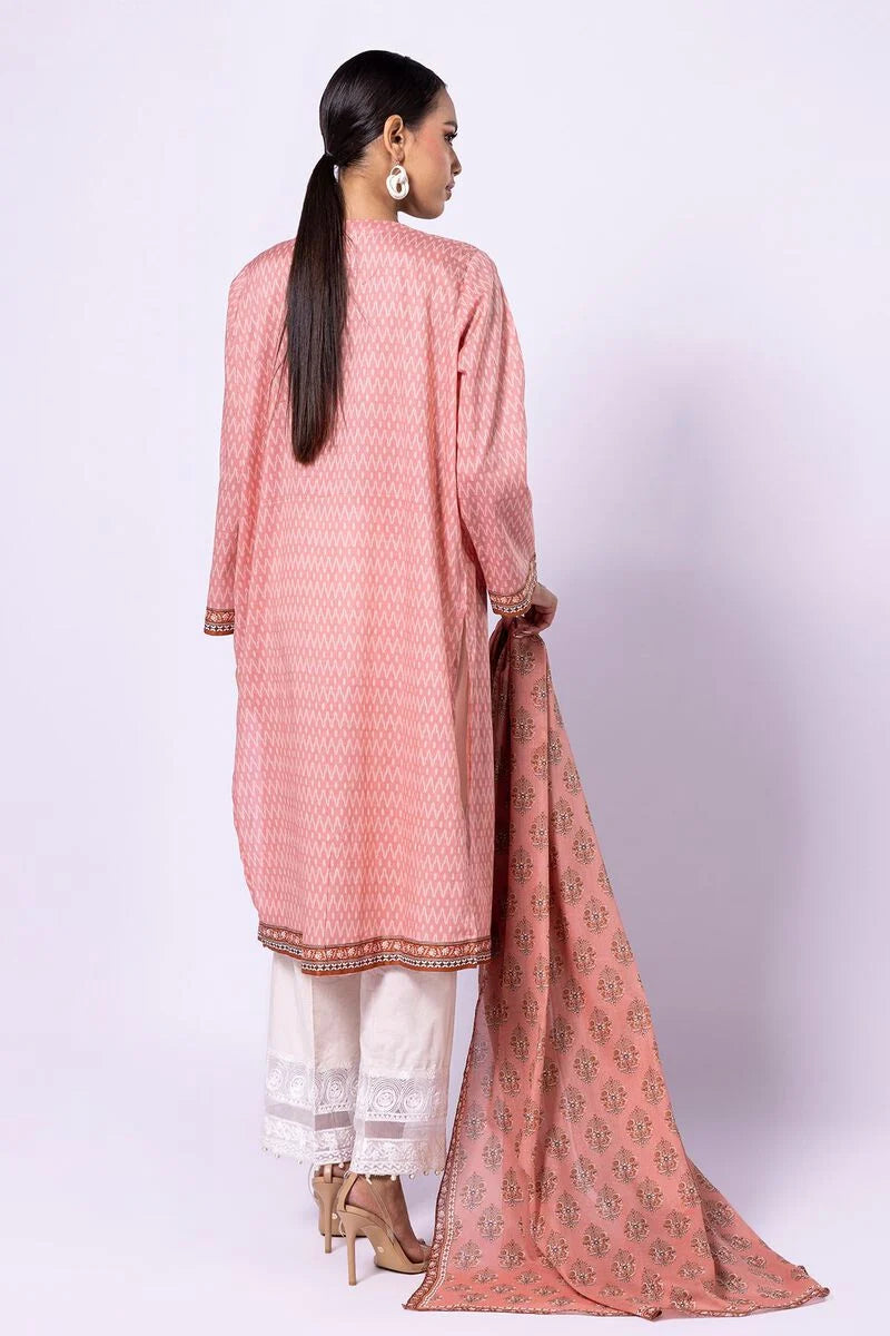 Khaadi | 2 Piece Unstitched Lawn - Top & Dupatta | LLA23138-Pink