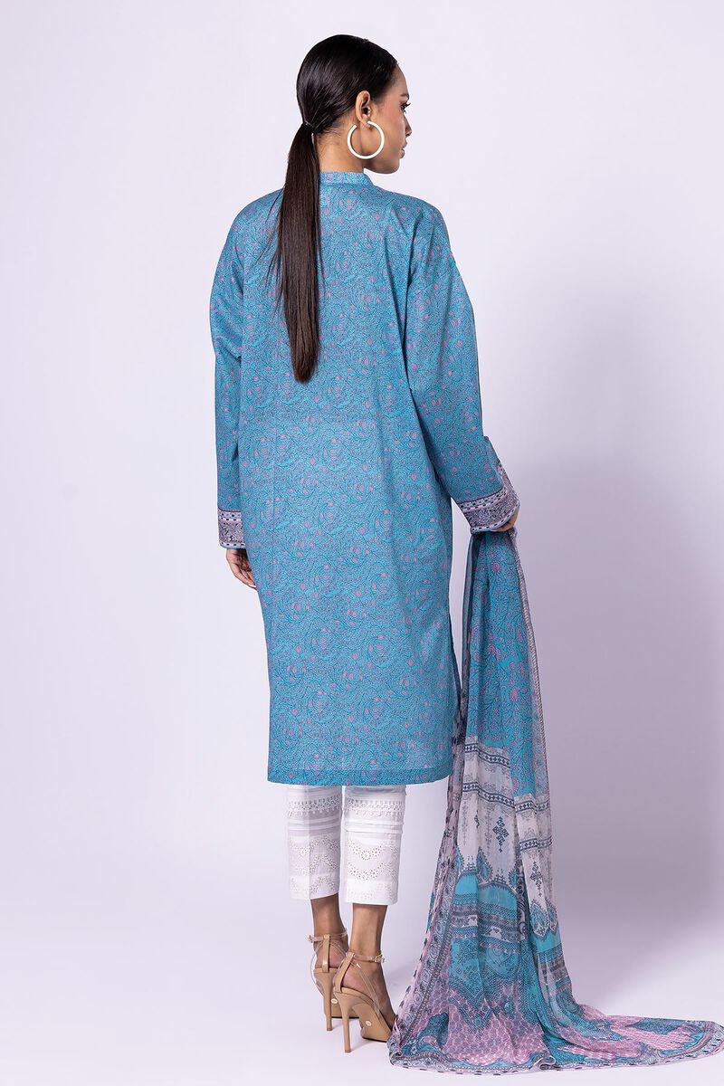 Khaadi | 2 Piece Unstitched Lawn - Top & Dupatta | LLA23140-Blue