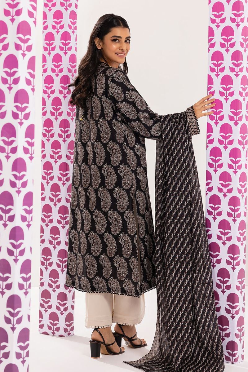 Khaadi | 2 Piece Unstitched Lawn - Top & Dupatta | LLA240102-Black