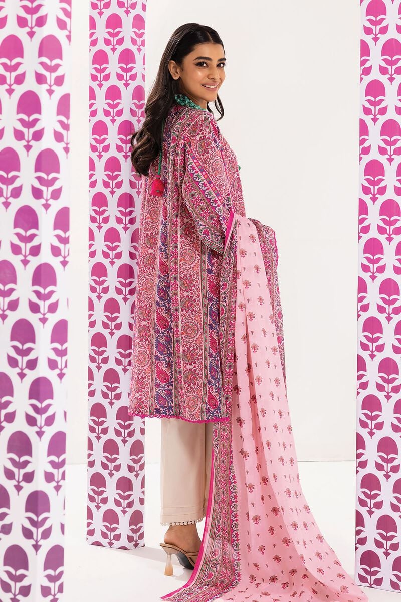 Khaadi | 2 Piece Unstitched Lawn - Top & Dupatta | LLA240103-Pink