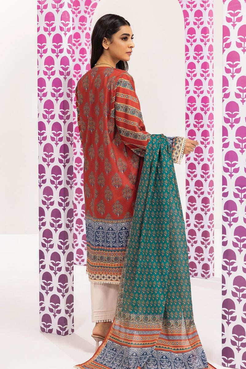 Khaadi | 2 Piece Unstitched Lawn - Top & Dupatta | LLA240107-Red