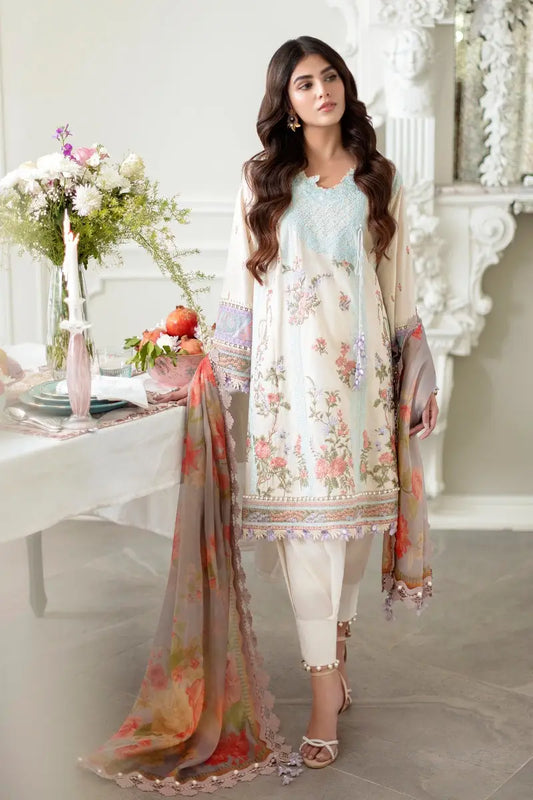Sana Safinaz | Muzlin Spring Vol-1 | Unstitched 3Pc Embroidered Lawn | 24A