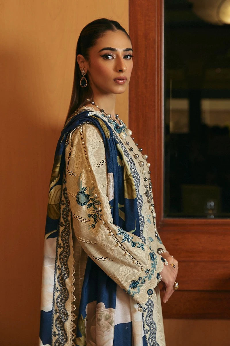 SANA SAFINAZ | UNSTITCHED 3 PIECE MUZLIN WINTER SUIT