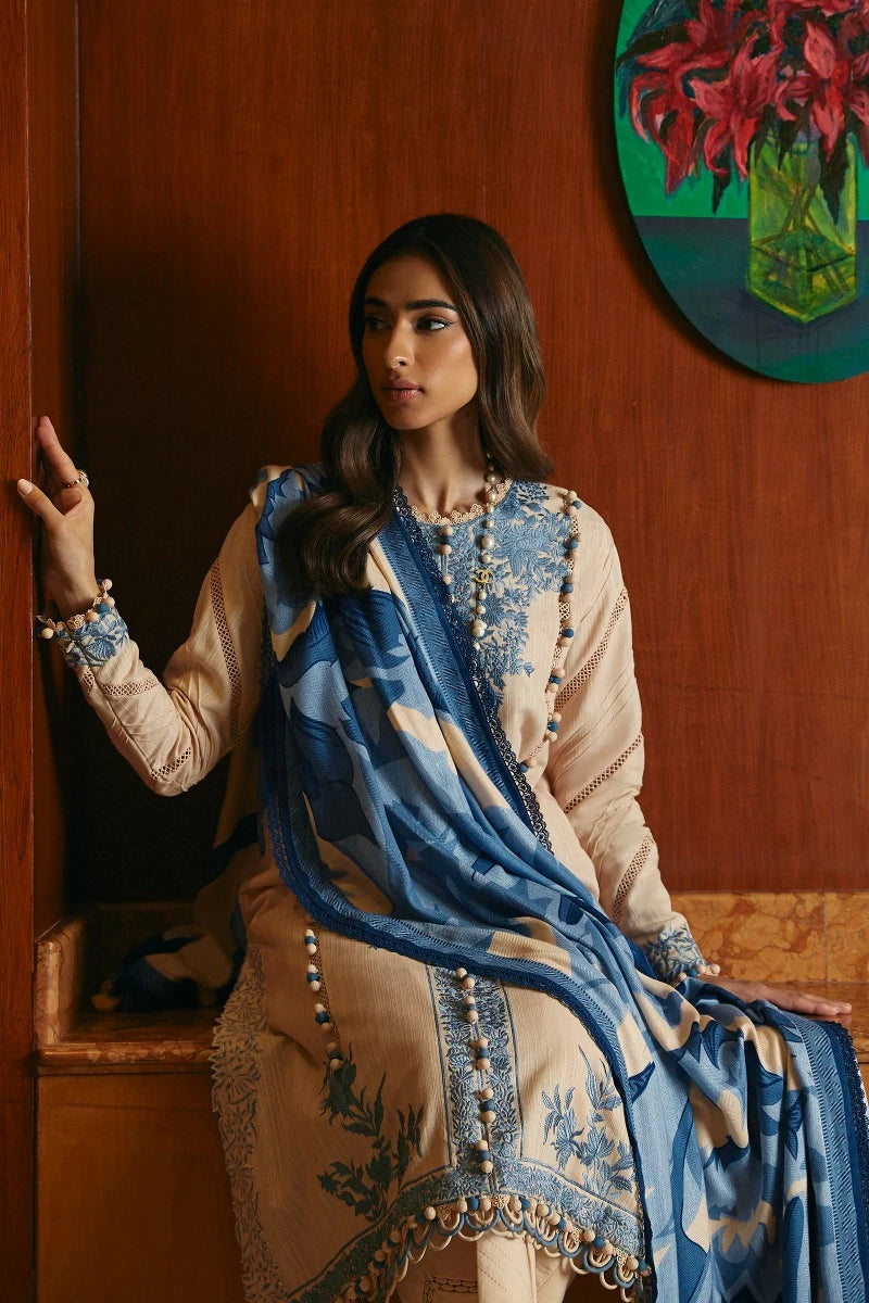 SANA SAFINAZ | UNSTITCHED 3 PIECE MUZLIN WINTER SUIT