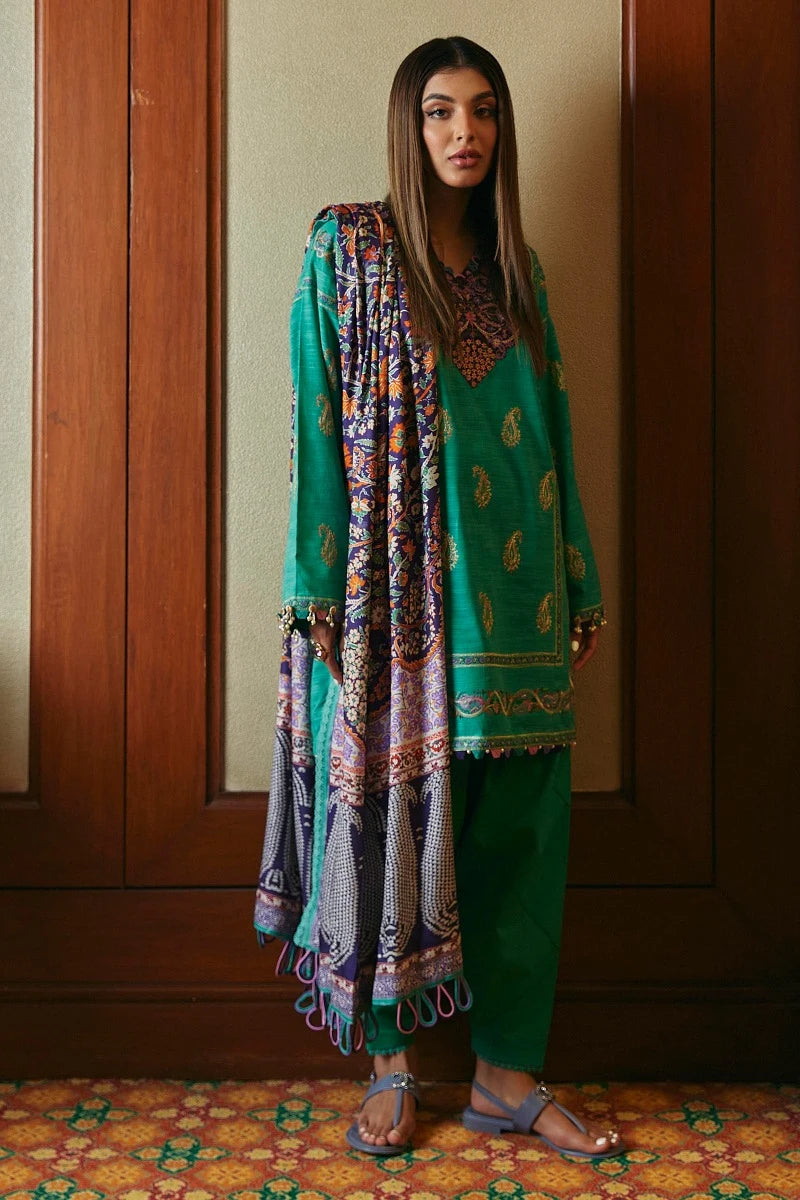 SANA SAFINAZ | UNSTITCHED 3 PIECE MUZLIN WINTER SUIT