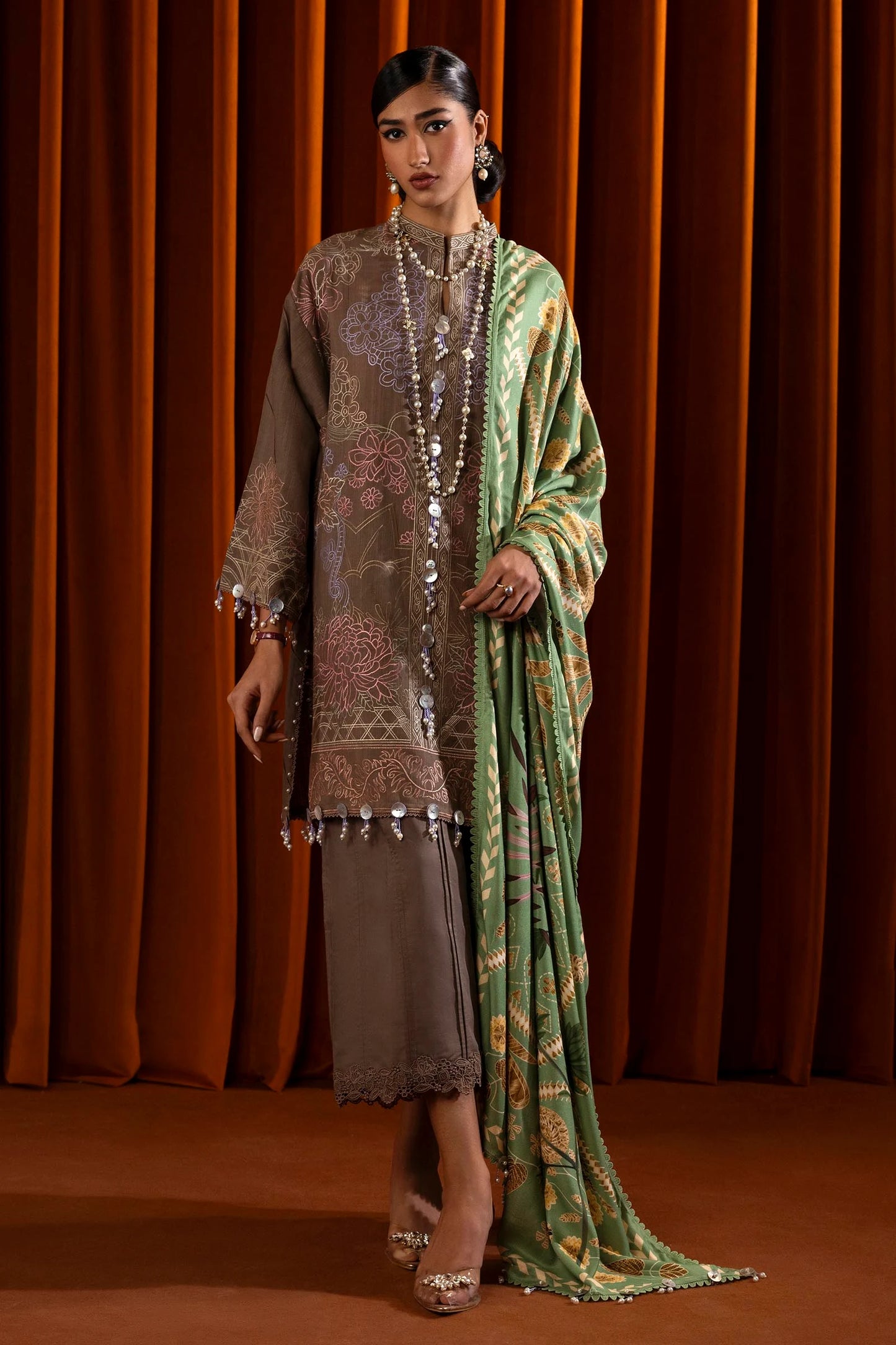 SANA SAFINAZ | UNSTITCHED MUZLIN WINTER - 3 PIECE SUIT