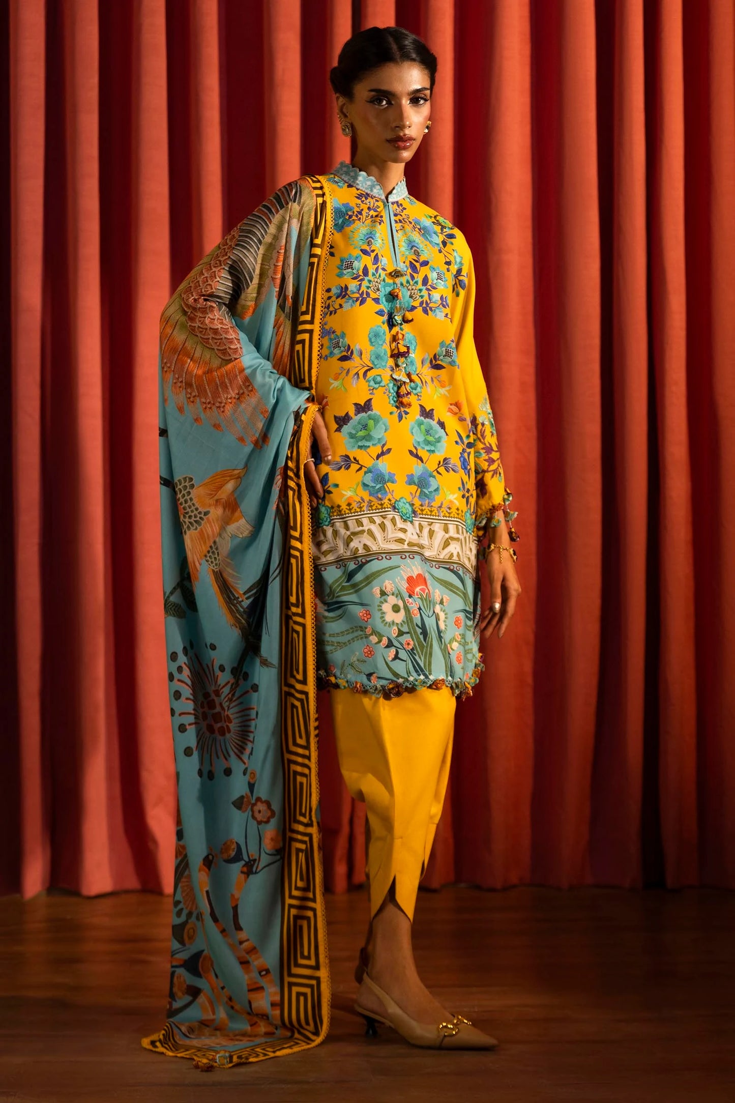 SANA SAFINAZ | UNSTITCHED MUZLIN WINTER - 3 PIECE SUIT | 22B