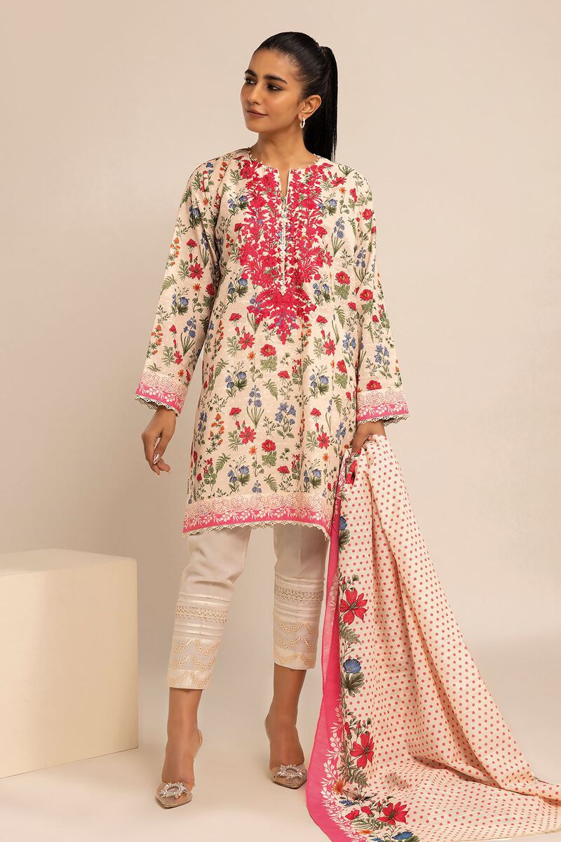 KHAADI | UNSTITCHED 2 PIECE EMBROIDERED LIGHT KHADDAR SUIT