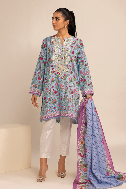 KHAADI | UNSTITCHED 2 PIECE EMBROIDERED LIGHT KHADDAR SUIT