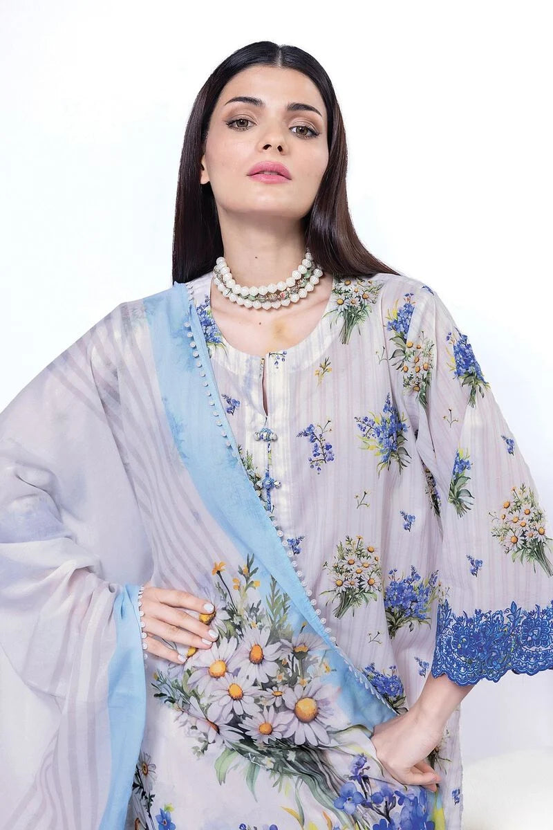 KHAADI | UNSTITCHED 3 PIECE EMBROIDERED LAWN SUIT