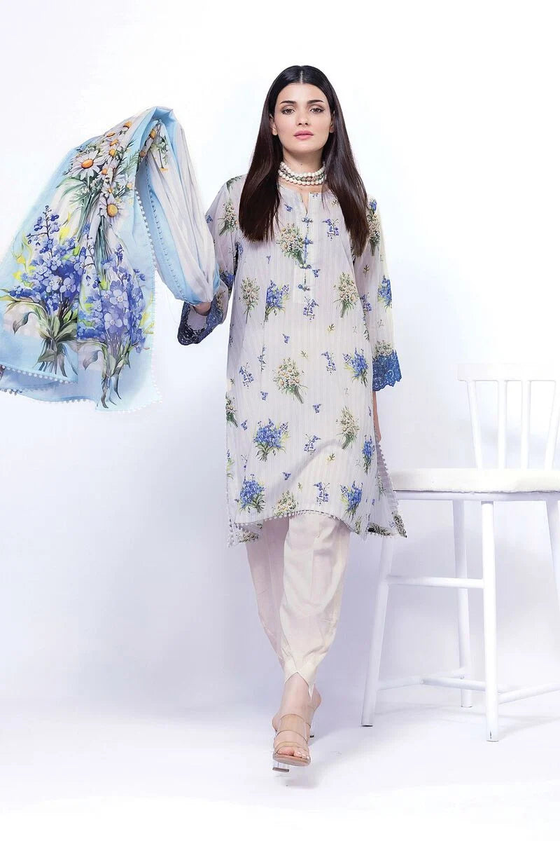 KHAADI | UNSTITCHED 3 PIECE EMBROIDERED LAWN SUIT