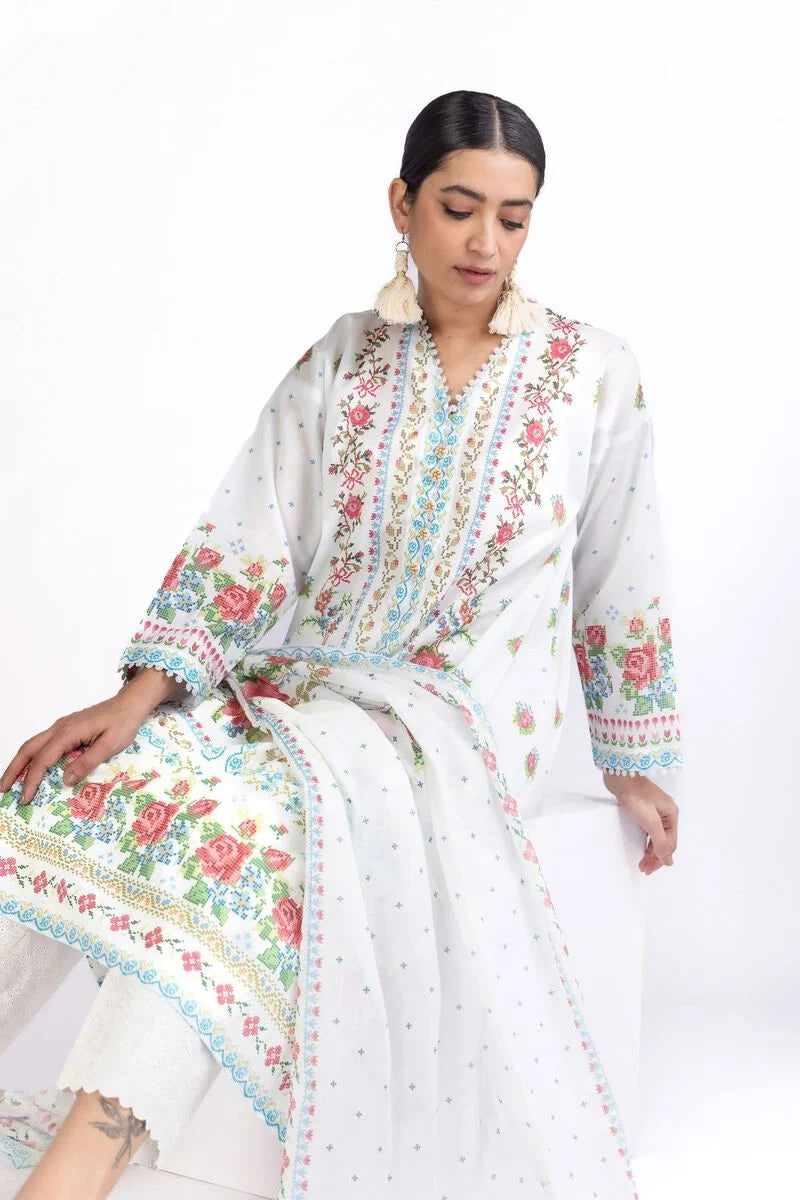 KHAADI | UNSTITCHED 3 PIECE EMBROIDERED LAWN SUIT