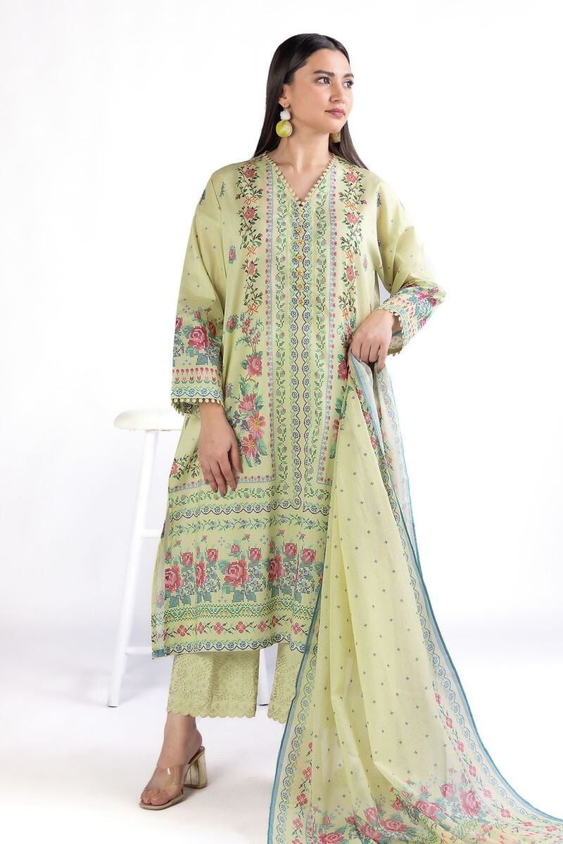 KHAADI | UNSTITCHED 3 PIECE EMBROIDERED LAWN SUIT